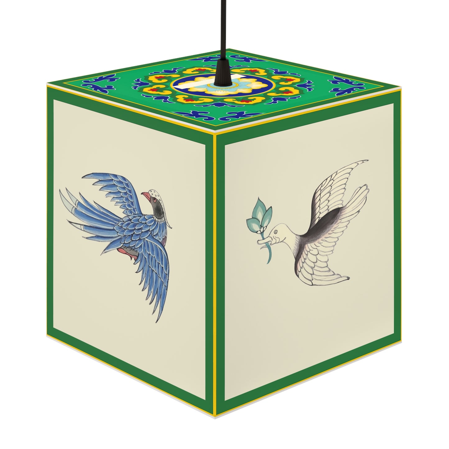 Decorative Pendant Light, Boho Hanging Lamp, Modern Cube Lamp, Unique Home Decor, Bedroom Lighting