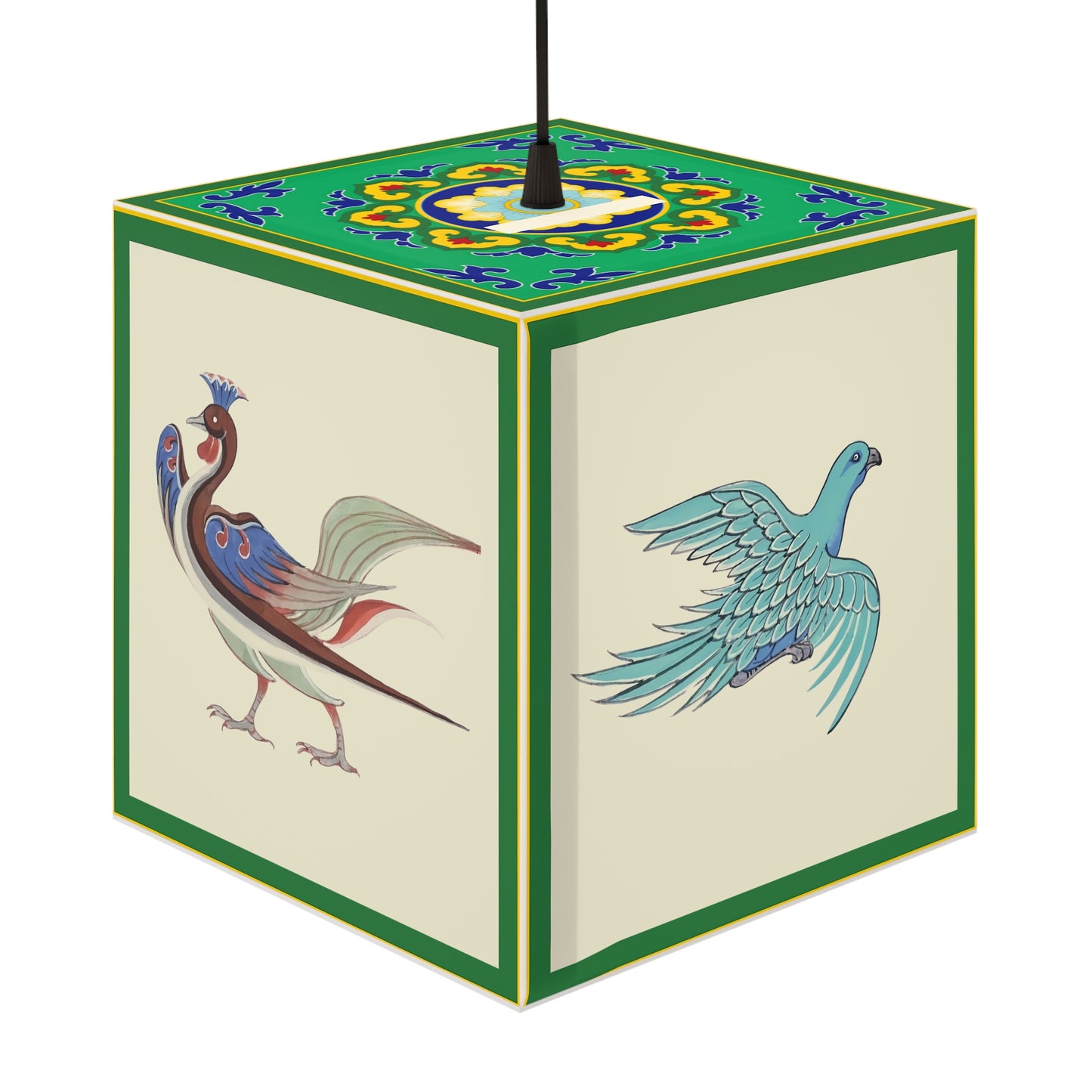 Decorative Pendant Light, Boho Hanging Lamp, Modern Cube Lamp, Unique Home Decor, Bedroom Lighting